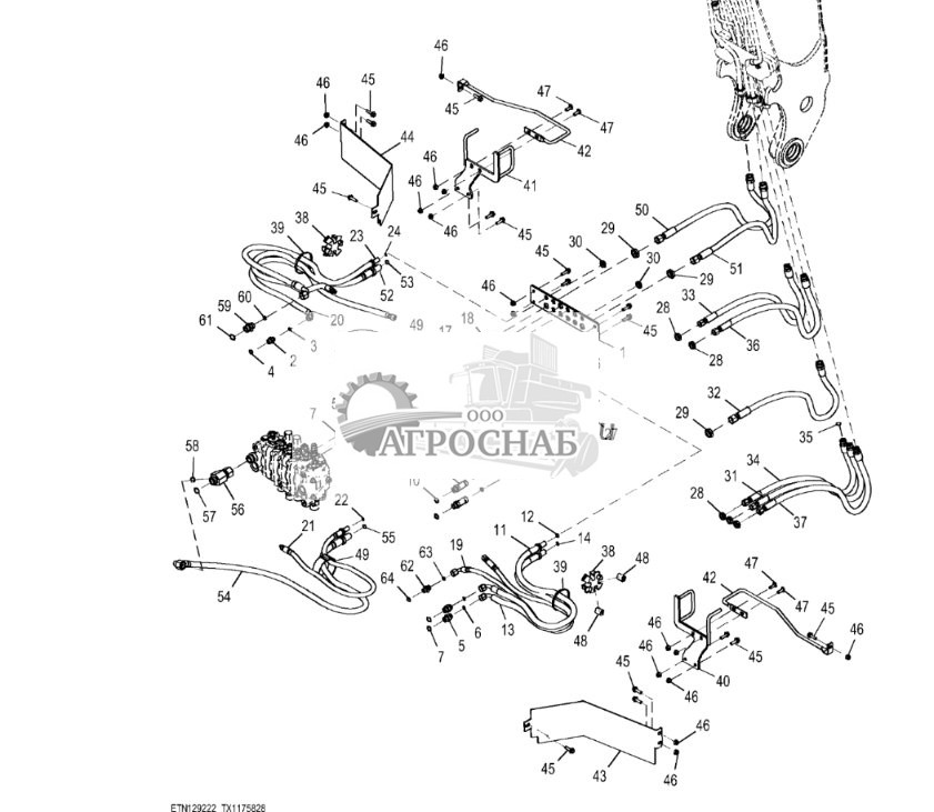 Гидравлическая система стандартной рукояти и вспомогательного оборудования, нижняя секция - ST816036 573.jpg